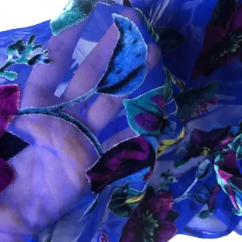 1.5 Meter Zafír Modrá Bavlna Moruša Reálne Hodvábny Zamat Textílie Šaty Oblečenie