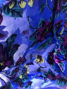 1.5 Meter Zafír Modrá Bavlna Moruša Reálne Hodvábny Zamat Textílie Šaty Oblečenie