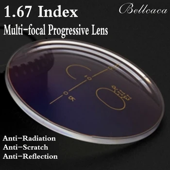 1.67 Index Asférické Optické Multi-Focal Progresívne Šošovky na Predpis Krátkozrakosť Šošovky, Okuliare Proti Žiareniu Reflexie 2 KS BC010