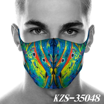 1 KS Dospelých 3D Masku Tlač PM2.5 Cyklistické Športové Tvár, Ústa Maska Proti prachu, Vetru Cosplayer Umývateľný Opakovane outh-Utlmiť Chlapec