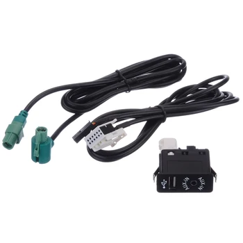 1 Nastavte 1,5 M Car Audio AUX USB port Switch AUX, USB Kábel Pre BMW E60 E61 E63 E64 E87 E70 E90 F25