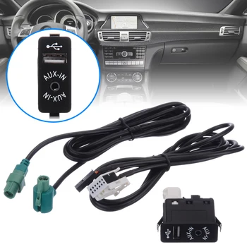 1 Nastavte 1,5 M Car Audio AUX USB port Switch AUX, USB Kábel Pre BMW E60 E61 E63 E64 E87 E70 E90 F25