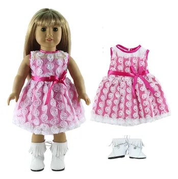 1 Sada Ružová Krásna Princezná Šaty Oblečenie Bábiky Oblečenie pre 18