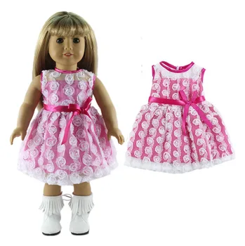 1 Sada Ružová Krásna Princezná Šaty Oblečenie Bábiky Oblečenie pre 18