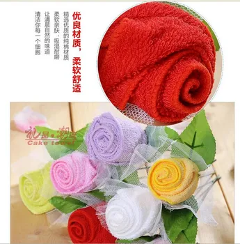 10 kusov ruže kvet valentína milenca svadobný dar uterák S darček 20 * 20 cm