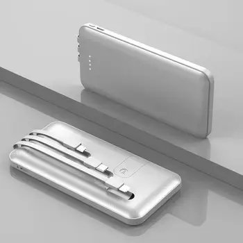 10000mAh Prichádza S Tri-drôt, Nabíjačky, Pre Huawei / Xiao Portable Power Bank je Vhodná Pre iPhone / Samsung Nabíjačka Telefónu