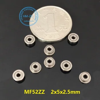100ks/500pcs Plnú Loptu MF52ZZ MF52Z MF52 ZZ Z 2x5x2.5 mm príruba isko Miniatúrne 2*5*2.5 mm dvojitý tienený