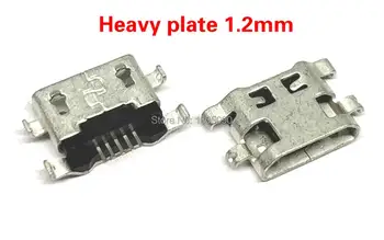 100ks Konektor Micro USB 5pin reverzné ťažké plechu 1,2 mm Ploché ústa bez curling strane Žena Pre HUAWEI G7 Lenovo Mini USB