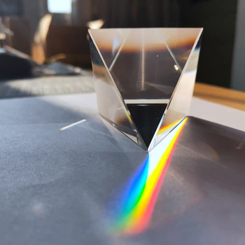 100mm Vysoko Kvalitné Optické Sklo Transparentné Rainbow Obdĺžnikový Popularizácia Vedy Štúdia Študent Pyramídy Hranol