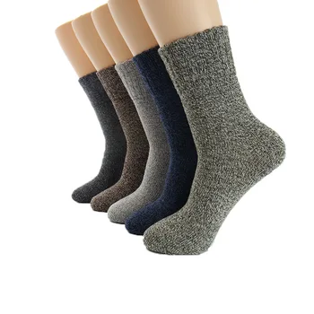 10Pair/Veľa Kvalitných Teplé Vlnené Ponožky Zimné Mužov Harajuku Retro Šaty Ponožky Hrubé Bavlnené Ponožky Prúžok Bežné Calcetines Hombre