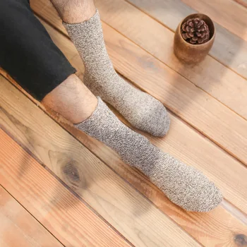 10Pair/Veľa Kvalitných Teplé Vlnené Ponožky Zimné Mužov Harajuku Retro Šaty Ponožky Hrubé Bavlnené Ponožky Prúžok Bežné Calcetines Hombre