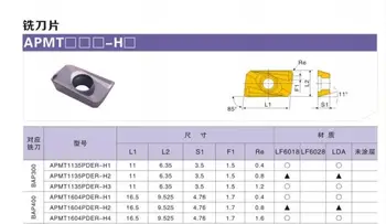 10PCS DESKAR APMT1135PDER-H2 LF6018 APMT1135PDER-M2 LF6018 APMT1135PDER-XM LF6018 Fréza na Frézovanie Rezanie CNC Karbidu Vložky