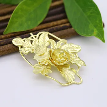 10pcs Mosadz Liatinová 3D Lotosový Kvet Leaf Prívesok Charms Vysokej Kvality Zlato Strieborná Farba DIY Brošňa Šperky Remesiel Príslušenstvo