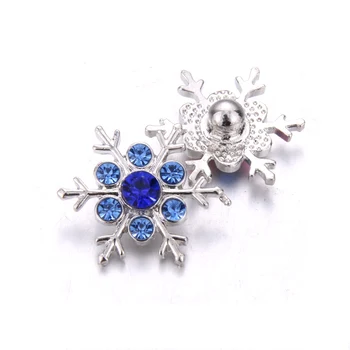 10pcs/veľa Nových Snap Jewelrys farebné Crystal snowflake 18 MM Kovové Modul Tlačidiel pre Prichytenie Náramky Ženy Vianočné Šperky