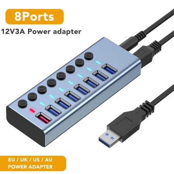 10Ports Powered USB 3 0 HUB UK 1Port BC1.2 USB 3.0 SuperSpeed pre Priemyselné použitie USB 3.0 Hub s pre Macbook PC Notebook