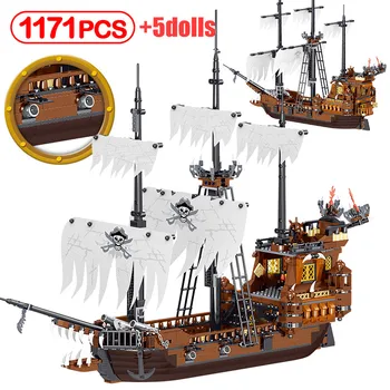 1171pcs Piráti Z Karibiku Loď Model Stavebné Bloky Filmov Pirátskej Lodi Údaje Tehly Vzdelávacie Hračky pre Chlapcov