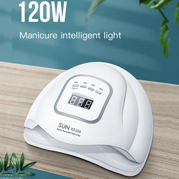 120W Smart UV LED Lampa Gel Polish Nechty Lak na Vlasy Lampa Inteligentný Senzor Načasovať Manikúra Fototerapia Stroj Gél Salon Zariadenia