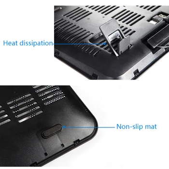 14 palcový Notebook Cooler 5v USB Externý Prenosný Chladiaci Podložku Slim Stojí Vysoká Rýchlosť Tichý Ventilátor Kovový Panel