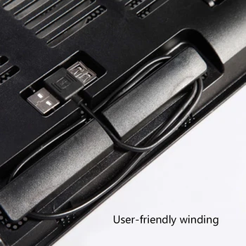 14 palcový Notebook Cooler 5v USB Externý Prenosný Chladiaci Podložku Slim Stojí Vysoká Rýchlosť Tichý Ventilátor Kovový Panel