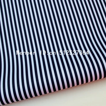 140cmx50cm PVC povlakom nepremokavé tkaniny tkaniny - Hlboké modré a biele prúžok (WF295)