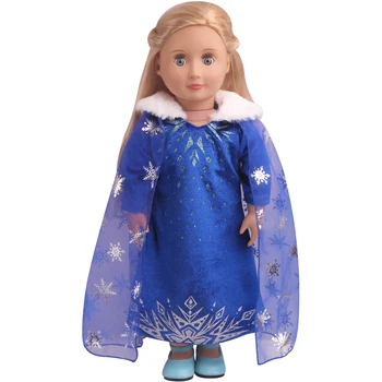 18-Palcové American Doll Dievčatá Modrý Sneh Princezná Šaty Elsa Kostým Novorodenca Hračky, Príslušenstvo Fit 40-43 Cm Chlapec Bábiky Darček c853