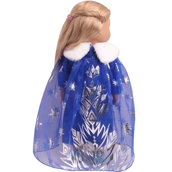 18-Palcové American Doll Dievčatá Modrý Sneh Princezná Šaty Elsa Kostým Novorodenca Hračky, Príslušenstvo Fit 40-43 Cm Chlapec Bábiky Darček c853