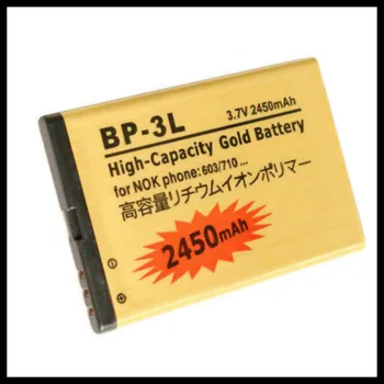 2 KS/VEĽA BP-3L Zlatý Batérie Pre NOKIA Lumia 710 610 303 3030 510 603 610C BATÉRIE BP3L