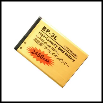 2 KS/VEĽA BP-3L Zlatý Batérie Pre NOKIA Lumia 710 610 303 3030 510 603 610C BATÉRIE BP3L