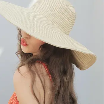 2019 jednoduché Žien biely klobúk summer black nadrozmerné sunbonnet pláž cap žien strawhat slnko klobúk letný klobúk 56-58 cm