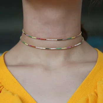 2019 nové prišla jar nový dizajn svetlé rainbow farebné šperky choker strany darček tenké rozkošný ohromujúci ženy náhrdelník