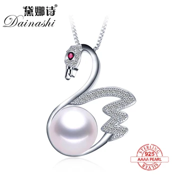 2020 Nové 925 silver Módne Osobnosti Luxusné swan Zirkón Prívesok pre Ženy Prírodné Sladkovodné Perlový Náhrdelník Strany Šperky Hot