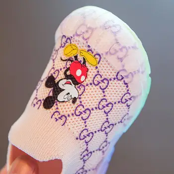 2020 Nové Disney Baby Ponožky Topánky na Jar Jeseň Deti Tenisky Mickey Cartoon Non-Slip Mäkké Domácu Obuv pre Batoľa Detská Dievča