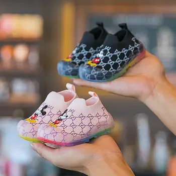 2020 Nové Disney Baby Ponožky Topánky na Jar Jeseň Deti Tenisky Mickey Cartoon Non-Slip Mäkké Domácu Obuv pre Batoľa Detská Dievča