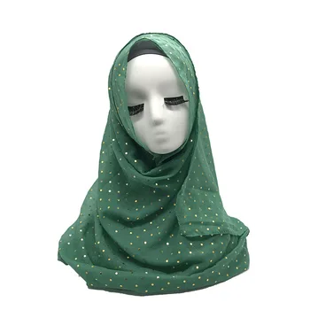 2020 NOVÉ moslimských žien hidžáb šatku femme musulman zlato bod, mäkké pevné viskóza šatku islamský hidžáb cover-up pashmina