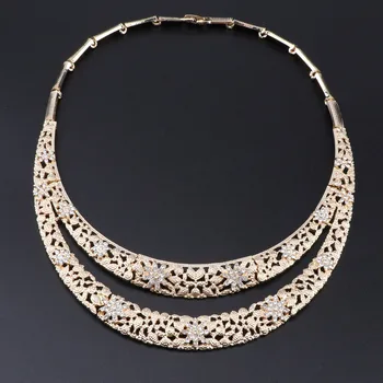 2020 NOVÉ Módne Afriky Korálky Šperky Set Značky Dubaj Zlatá farba Náhrdelník Nastaviť Nigérijský Šperky Set pre Ženy, Svadobné Bijoux