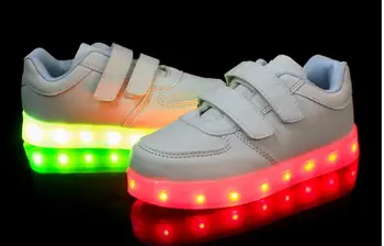 2020 VEĽKOSŤ 25-37 Deti Tenisky Módne USB Nabíjanie Osvetlené 7 Farebné LED svetlá Deti Topánky Bežné Ploché Dievčatá Chlapec Topánky