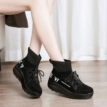 2020 Ženy Ponožka Vychádzkové Topánky Hrubé Jediným Platformu Klin Tenisky Klasické Wild Jeseň Zima Nové Športové Topánky Pohodlie Dievčatá Footw