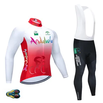 2021 Jeseň Jar Cyklistické Oblečenie Set sa Dlhý Rukáv Andalúzia Požičovňa Nosenie MTB Bicykel, Cyklistika Dres Ropa Maillot Ciclismo 20D Gél