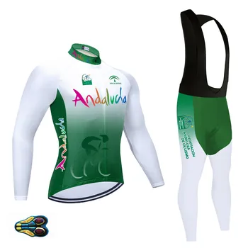 2021 Jeseň Jar Cyklistické Oblečenie Set sa Dlhý Rukáv Andalúzia Požičovňa Nosenie MTB Bicykel, Cyklistika Dres Ropa Maillot Ciclismo 20D Gél