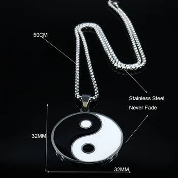 2021 Módne Jin a Jang Klebety Taiji Nehrdzavejúcej Ocele Náhrdelníky pre Ženy/Muži Vyhlásenie Náhrdelník Šperky bisuteria NXH31S03