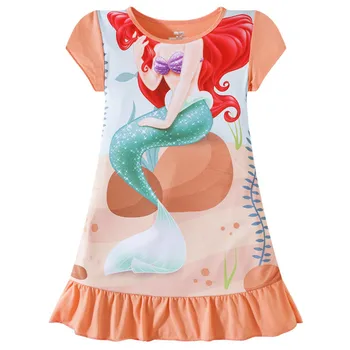 2021 Nové Deti Rapunzel Morská panna Anna pyžamo Šaty Dievčatá, Baby, Pyžamá Bavlnená Princezná Nightgown Domáce oblečenie Dievča Sleepwear