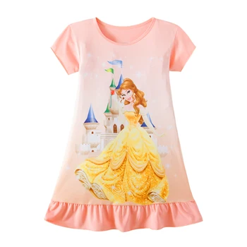 2021 Nové Deti Rapunzel Morská panna Anna pyžamo Šaty Dievčatá, Baby, Pyžamá Bavlnená Princezná Nightgown Domáce oblečenie Dievča Sleepwear