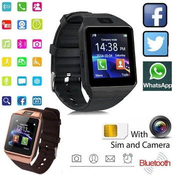 2021 Nové Digitálne Dotykového Displeja Smartwatch DZ09 Q18 S Kamerou Bluetooth Náramkové hodinky SIM Kartu Pre systém Ios, Android Telefóny Náramok
