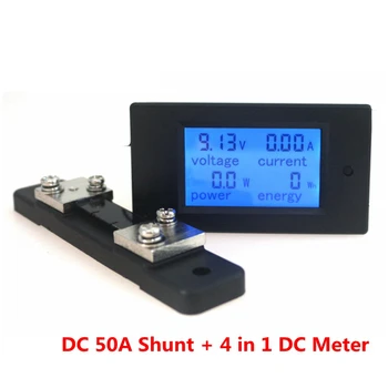 20A/50A/100A Digitálny Merač DC 6.5-100V Voltmeter Ammeter LCD 4 in1 Volt Amep energie Energie Meter Detektor Amperimetro Shunt