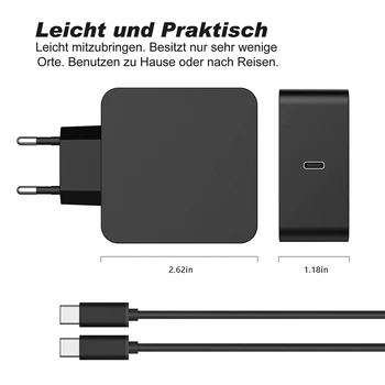 20V 3.25 A 65W 60W USB Typu C Odnímateľný Kábel Nabíjačky EÚ Konektor pre Macbook 12 Xiao Mi 13 Lenovo Yoga 720 Notebook Stenu Adaptér