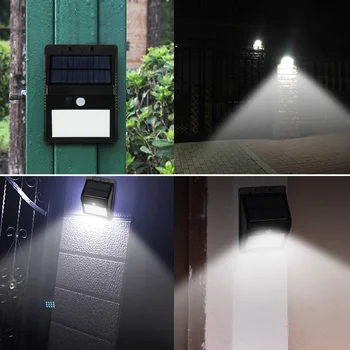 28 Led Vonkajšie Osvetlenie Slnečné Svetlo Snímač Pohybu s Samostatný Solárny Panel Nepremokavé IP64 Street Light pre Záhradné Bezpečnosti