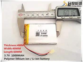 2ks [SD] 3,7 V,1000mAH,[404060] Polymer lithium ion / Li-ion batéria pre HRAČKA,POWER BANKY,GPS,mp3,mp4,mobilný telefón,reproduktor