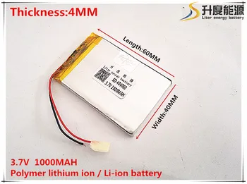 2ks [SD] 3,7 V,1000mAH,[404060] Polymer lithium ion / Li-ion batéria pre HRAČKA,POWER BANKY,GPS,mp3,mp4,mobilný telefón,reproduktor