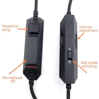 3,5 mm Audio Kábel Inline Ovládanie pre Logitech G633 G933 Herné Headset konektor pre Slúchadlá