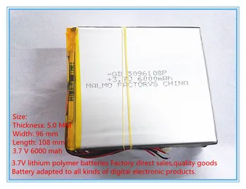 3,7 V lítium-polymérová batéria 6000 mah lare-kapacita PDA, tablet PC POLOVICE 5096108